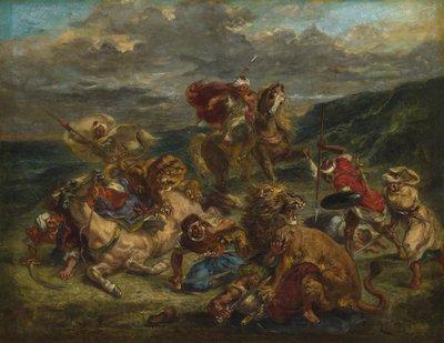 Lion Hunt by Ferdinand Victor Eugene Delacroix