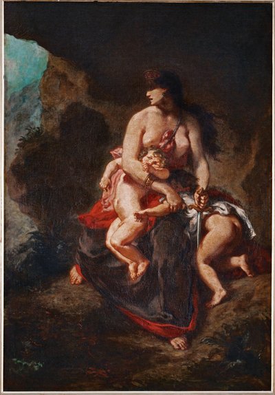 Wrathful Medea by Ferdinand Victor Eugene Delacroix