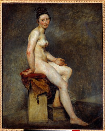 Naked sitting says Miss Rose by Ferdinand Victor Eugene Delacroix
