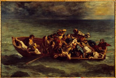 The sinking of Don Juan. Illustration of the book by George Gordon Byron called Lord Byron (1788-1824) Don Juan, song II by Ferdinand Victor Eugene Delacroix