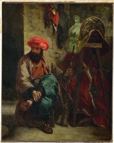Turk with Saddle by Ferdinand Victor Eugene Delacroix