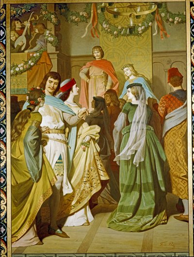 Court Life at the Castle of the Holy Grail by Ferdinand the Elder Piloty