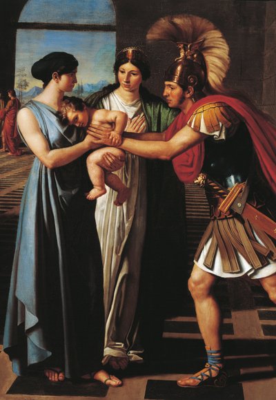 Andromache intercepting Hector at the Scaean Gate (detail) by Ferdinando Castelli