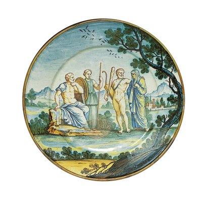 Siena Plate, with Hercules Bringing Alcestis Before King Admetus by Ferdinando Maria Campani