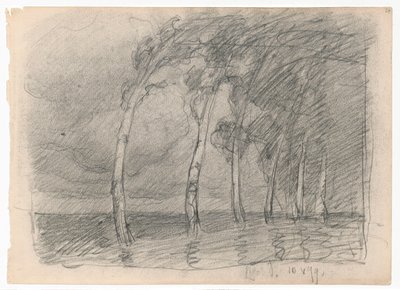 Birches During a Storm, Study for the Painting 