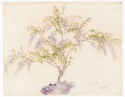 Blooming Wisteria in a Vase by Ferdynand Ruszczyc
