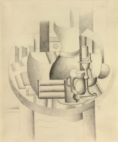 Still Life on Round Table by Fernand Leger