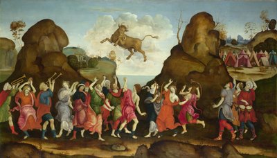 The Worship of the Egyptian Bull God, Apis by Filippino, Lippi