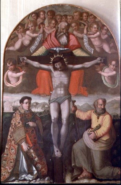 Trinity with SS. Stephen and Philip, central panel of an altarpiece by Filippino Lippi