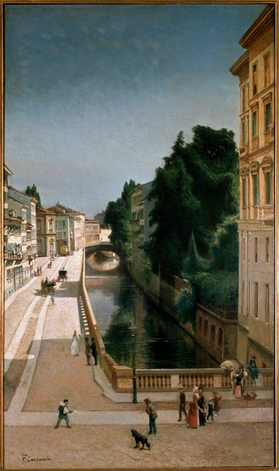 View of the Canal in Senato Street in Milan by Filippo Carcano