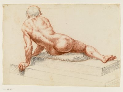 Prostrated Male Nude Turned to the Left and Seen from Behind by Filippo Esegrenio