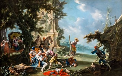 Attack of the Robbers, circa 1735/40 by Filippo Falciatore