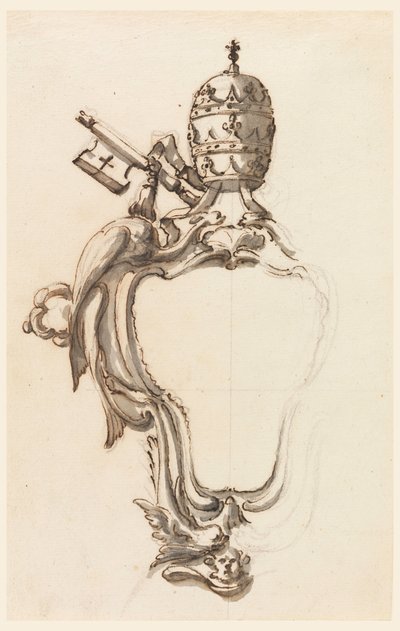 A Papal Escutcheon, 1740-70 by Filippo Marchionni