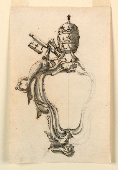 A Papal Escutcheon, 1740-70 by Filippo Marchionni