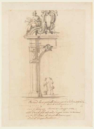 Design for a Gate, for the Reception of Pope Pius VI Returning from Germany, in Ancona, May 1782 by Filippo Marchionni