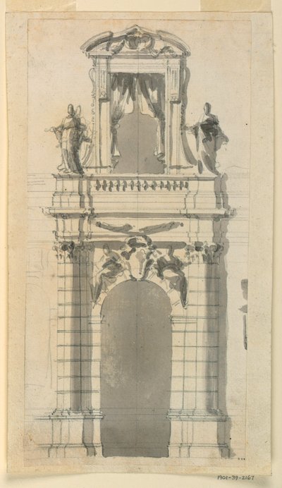 The elevation of the lower central part of a town mansion, 1770–85 by Filippo Marchionni