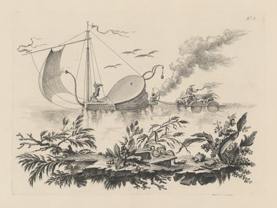 The Manner of Transporting Wares on Barges Drawn by a Bellows by Filippo Morghen