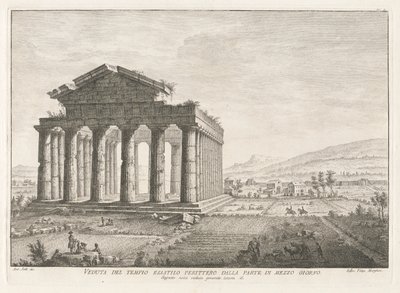 View of the Peripteral Hexastyle Temple from the South, from 
