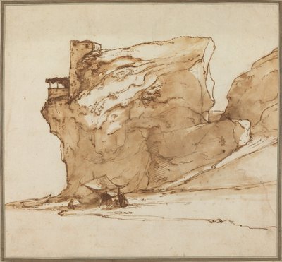 Landscape with a Large Rock by Filippo Napoletano