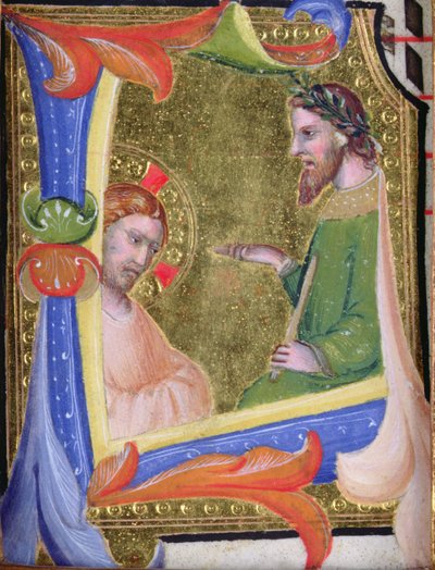 Christ before Pilate, in the historiated initial L by Filippo di Matteo Torelli