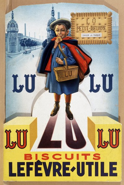 Biscuits Lefèvre-Utile (LU) Based on the Original Drawing by Firmin Bouisset - Coll. Conservatory of the Poster in Brittany by Firmin Bouisset