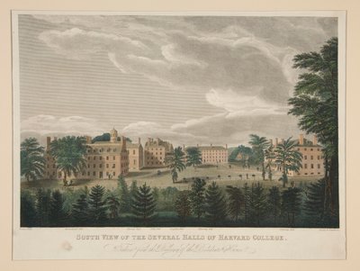 South View of the Several Halls of Harvard College by Fisher