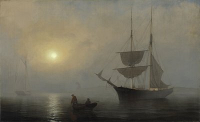 Ship in Fog, Gloucester Harbor by Fitz Henry Lane