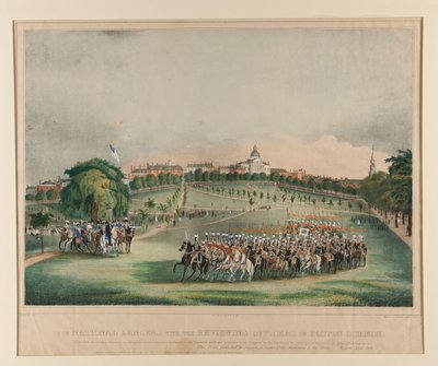 The National Lancers with the Reviewing Officers on Boston Common by Fitz Henry Lane
