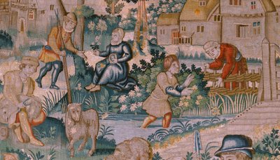 Flemish Tapestry. Hand Clapping. Atelier of Oudenaarde. 17th Century. by Flemish School