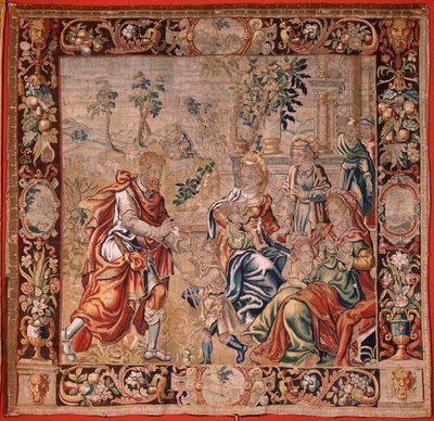 Flemish tapestry. Series Esau and Jacob. Jacob gathering his wives before fleeing to Canaan. First tapestry in the series. Manufacture Netherlands, second half of the 16th century. Fabric Wool by Flemish School