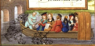 Musicians Boating Down a River, from a 