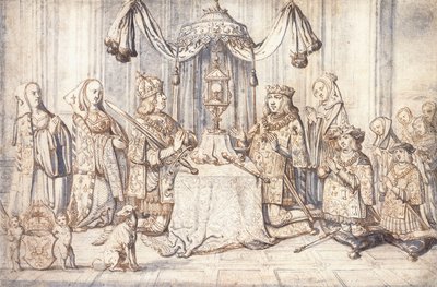 Portraits of Emperor Maximilian I, His Wife, Daughter, Son and Others in the Holy Chapel at Dijon by Flemish School