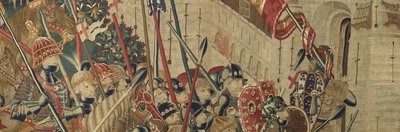 Tapestry Showing the Conquests of King Alfonso V of Portugal, Tournai (detail) by Flemish School