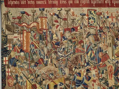 Tapestry Showing the Conquests of King Alfonso V of Portugal, Tournai (detail) by Flemish School