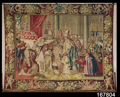 The Coronation of Charles V (1500-58) from The Tapestry of Charles Quint, c.1630-40 by Flemish School