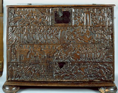 The Courtrai Chest Depicting Scenes from the Battle of the Golden Spurs Fought in Courtrai in 1302 by Flemish School