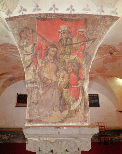 The Mocking of Christ, mural from the crypt by Flemish School