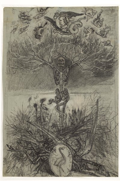Definitive Drawing for the Frontispiece Les Epaves by Charles Baudelaire by Félicien Rops
