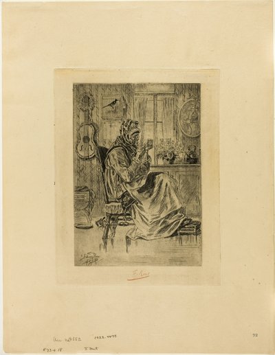 Old Woman with a Needle by Félicien Rops