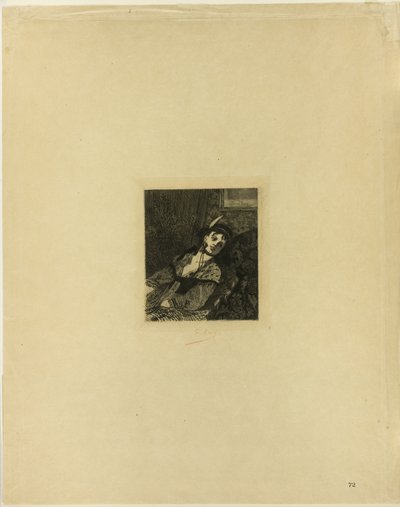 Woman with a Scottish Hat by Félicien Rops