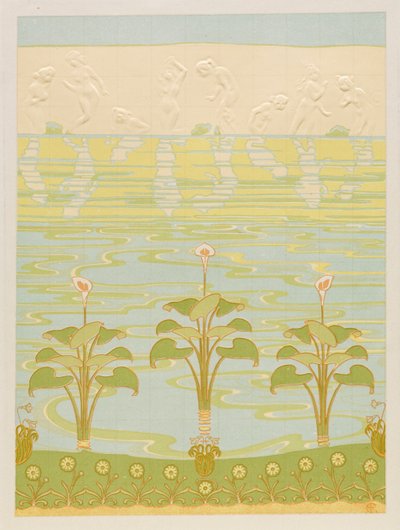 Decoration in Enameled Tiles for Bathroom by Félix Albert Anthyme Aubert