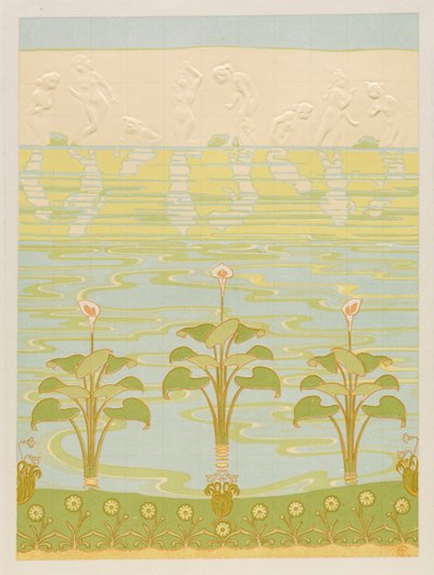 Decoration in Enameled Tiles for Bathroom by Félix Albert Anthyme Aubert