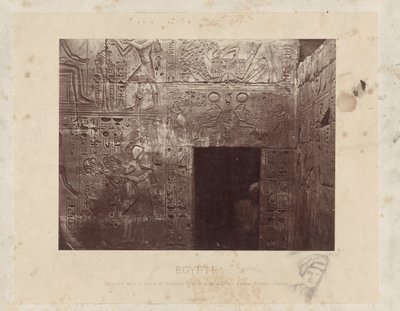 Man in a Doorway in the Temple of Ramses III in Egypt by Félix Bonfils