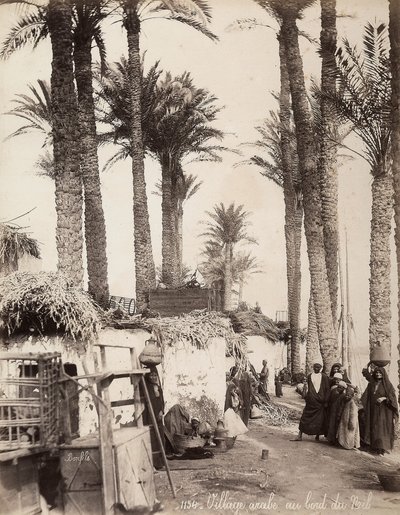 Village on the Banks of the Nile by Félix Bonfils