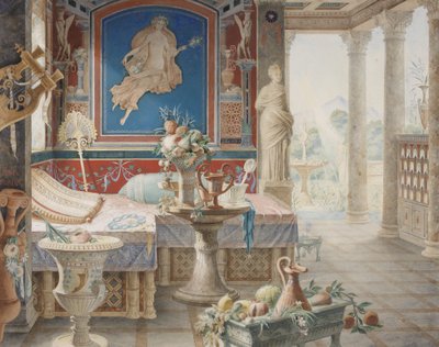 Architectural Fantasy in the Style of Pompeii by Félix Duban