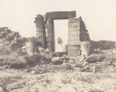 Karnak Thebes, Premier Pylon - Ruins of the Gate and Colossi by Félix Teynard