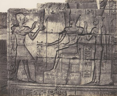 Karnak Thebes, Ruined Building - Sculptures of the Inner Wall, 1851-52, printed 1853-54 by Félix Teynard