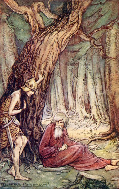 Boadicea and the Druid, from the poem Boadicea by William Cowper by Florence Anderson