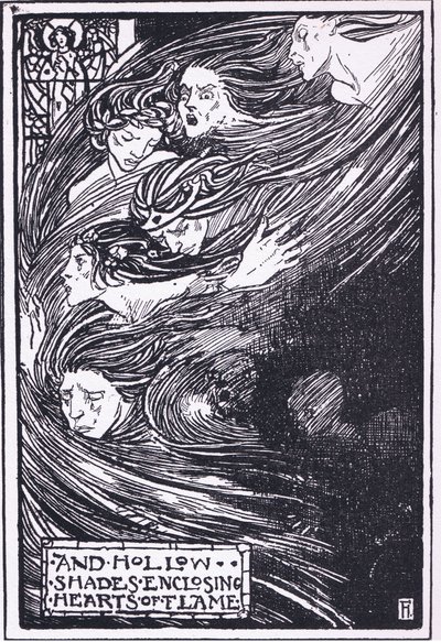 And hollow shades enclosing hearts of flame (The Palace of Art) by Florence Harrison