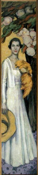 Portrait of Emily MacFadden with her Cat by Florence Lundborg